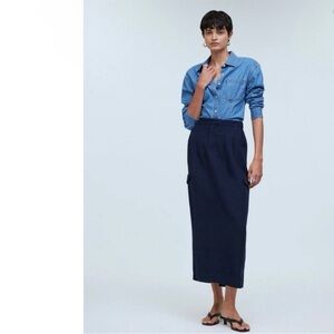 Madewell Navy Midi Skirt